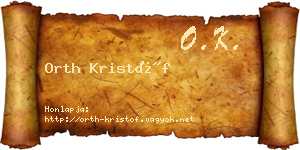 Orth Kristóf névjegykártya