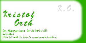 kristof orth business card